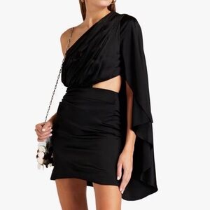 Retrofete Elegant Black One-Shoulder Dress cutout